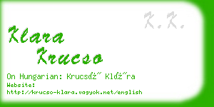 klara krucso business card
